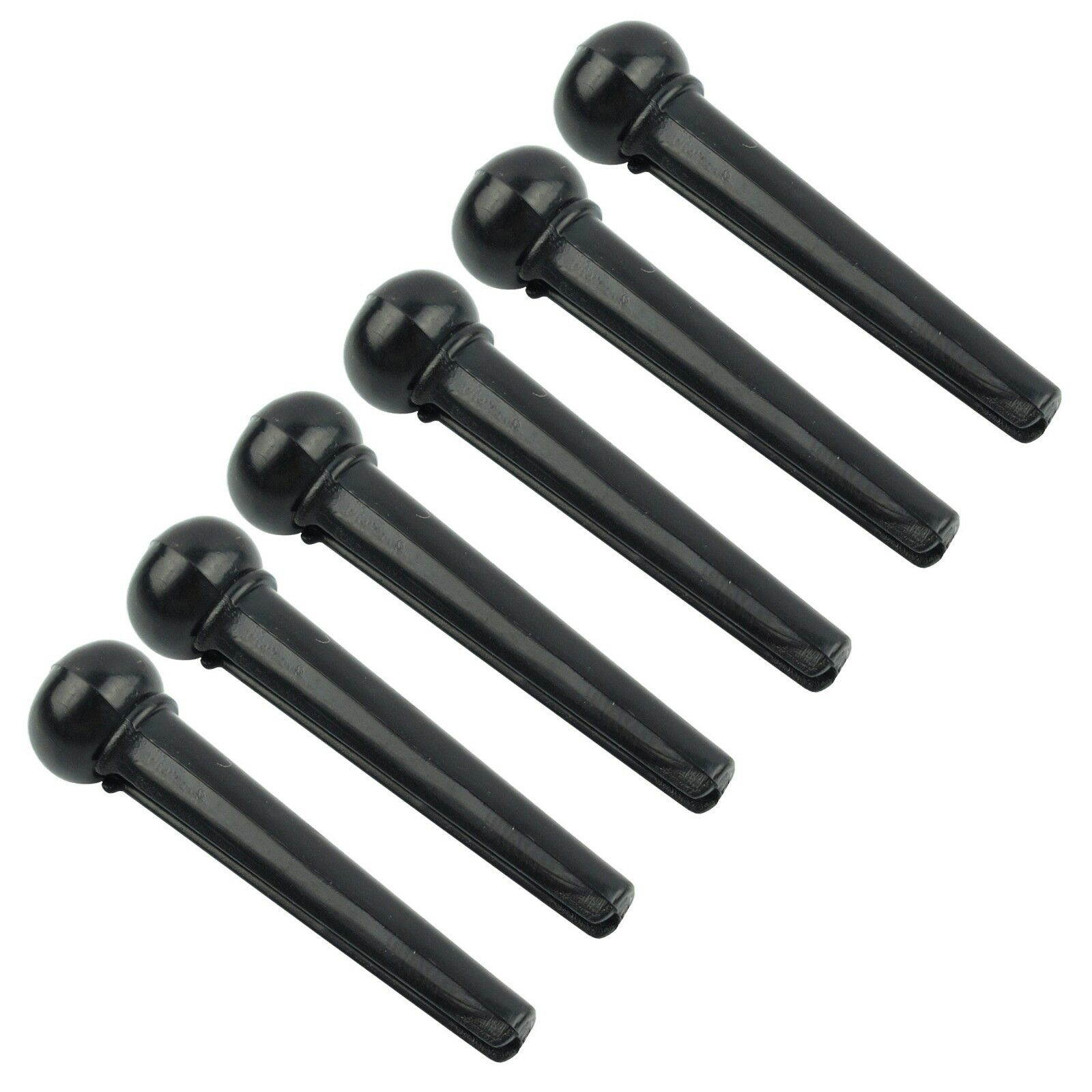 Black Acoustic Guitar Bridge Pins Plastic String End Peg Pack of 6