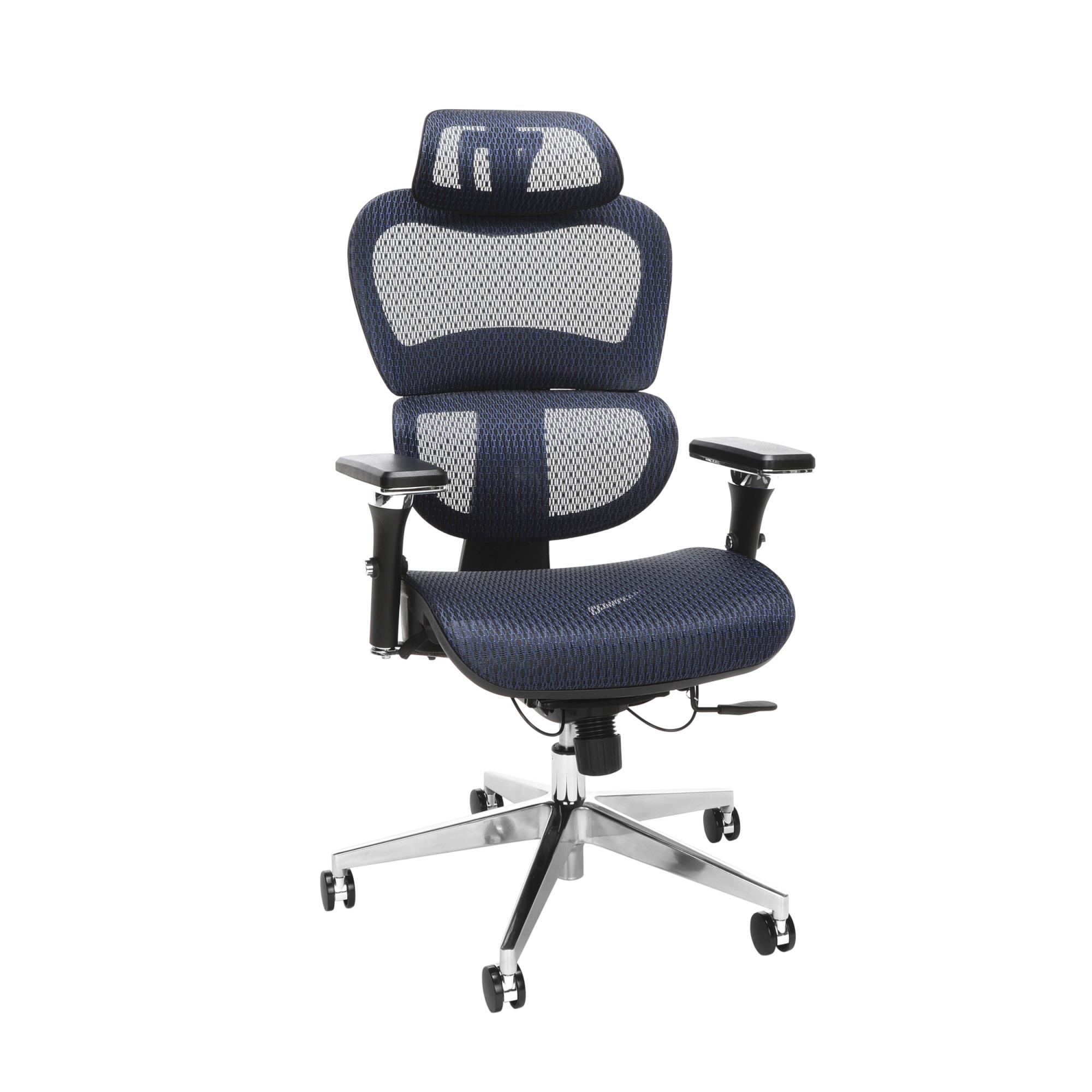 OFM Ergo Office Chair featuring Mesh Back and Seat with Optional Headrest, in Blue (540-BLU)