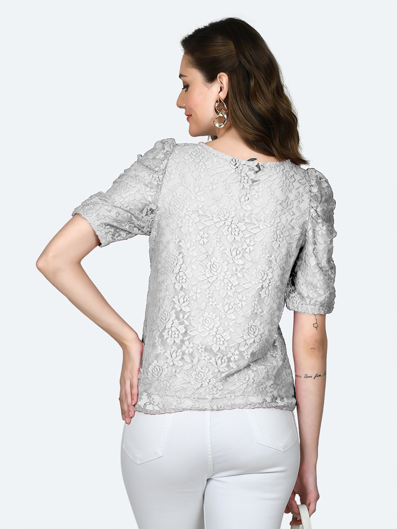 Zink London White Lace Top