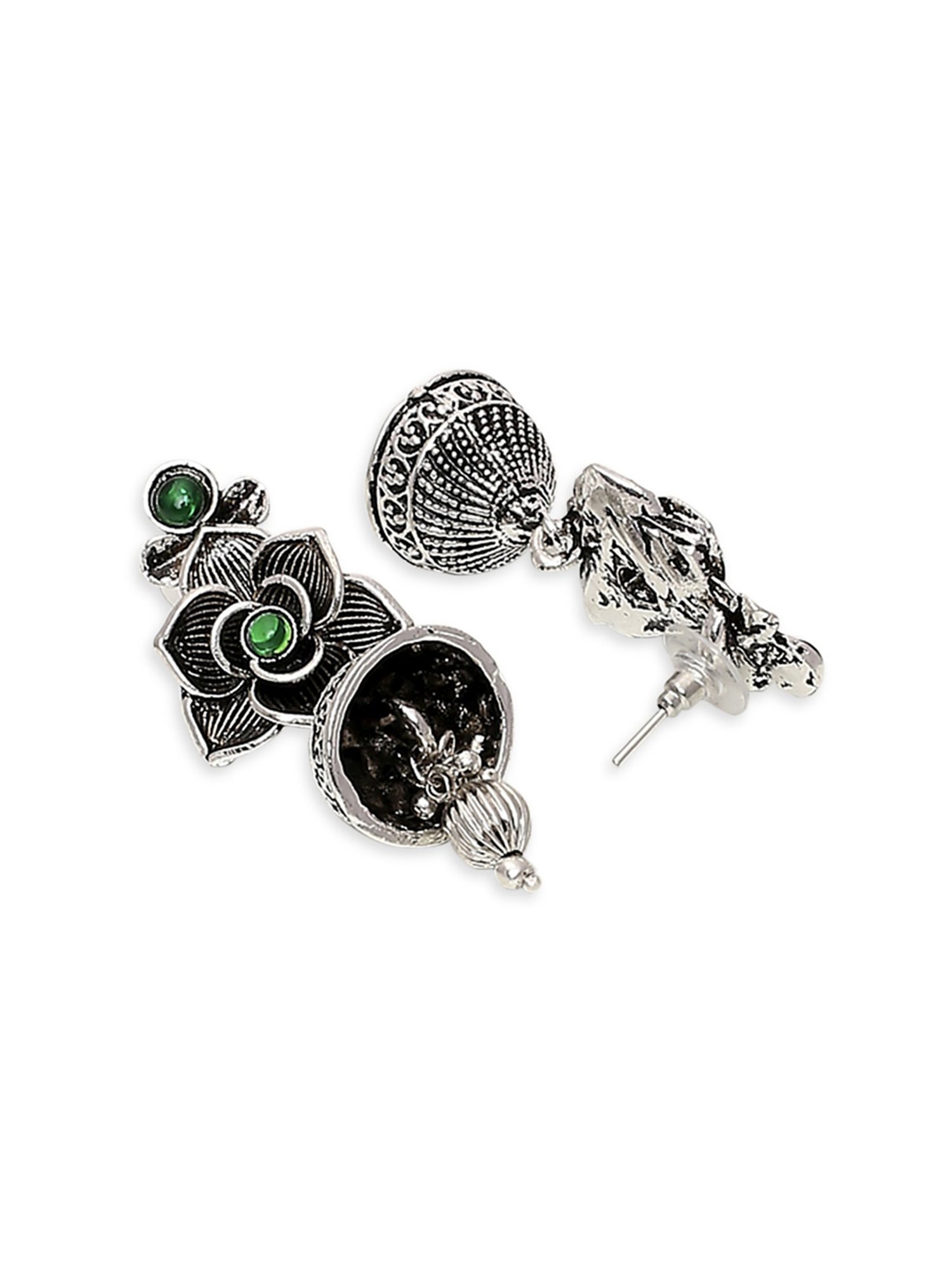 Oomph Oxidised Silver Ethnic Necklace & Earring Set