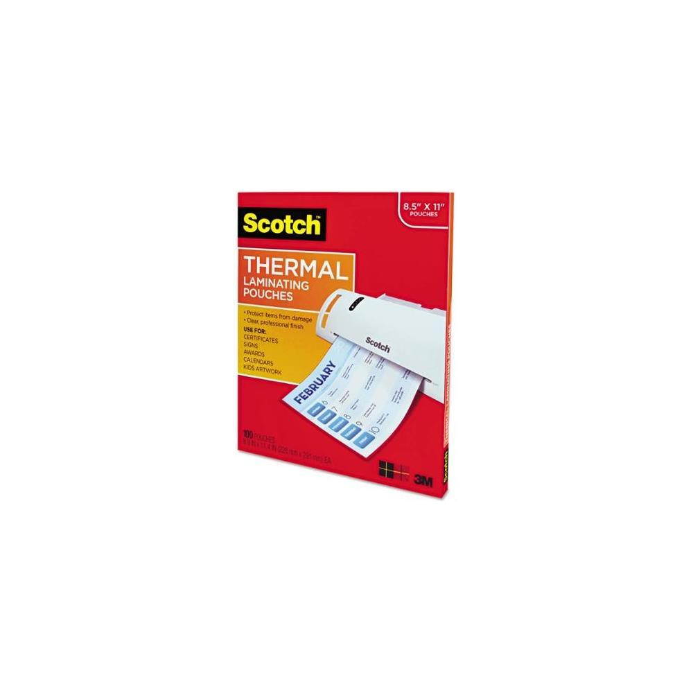 Scotch TP3854-100 Letter size thermal laminating pouches, 3 mil, 11.5 x 9, 100 per pack