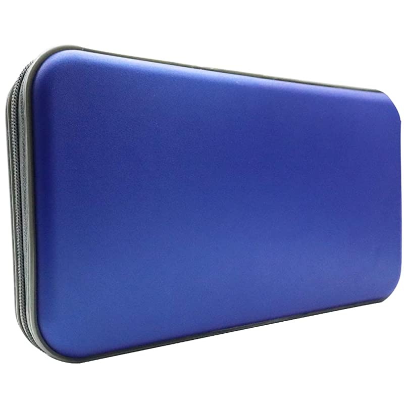 CD Case 80 Capacity DVD Storage DVD Case Holder VCD Wallet Organizer Protective Hard Plastic Portable Case Cover Blue