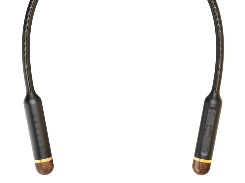 House Of Marley Smile Jamaica Wireless Neckband Bluetooth Headphones with Mic, Signature Black, EM-JE083-SB