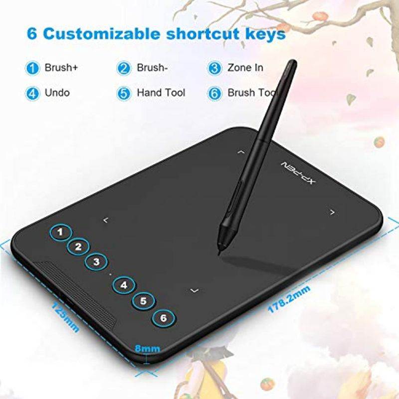XP-PEN Deco Mini 4 Graphich Tablet Portable Digital Graphic Drawing Tablet with Battery-Free 8192 Stylus 6 Express Keys Supports Windows, Mac,Android (XP-PEN4)
