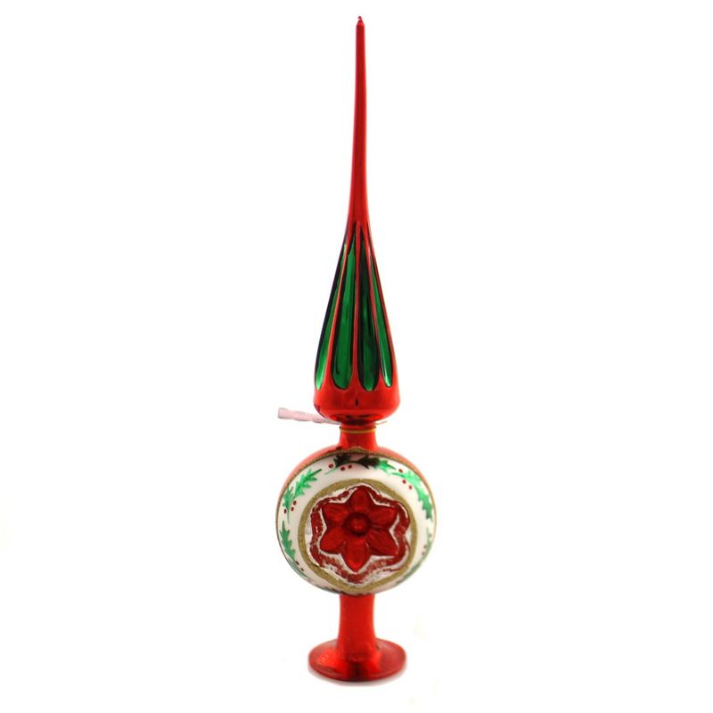 Tree Topper Finial 14.0" Holly Reflector Tree Topper Free Standing Christmas  -  Tree Toppers