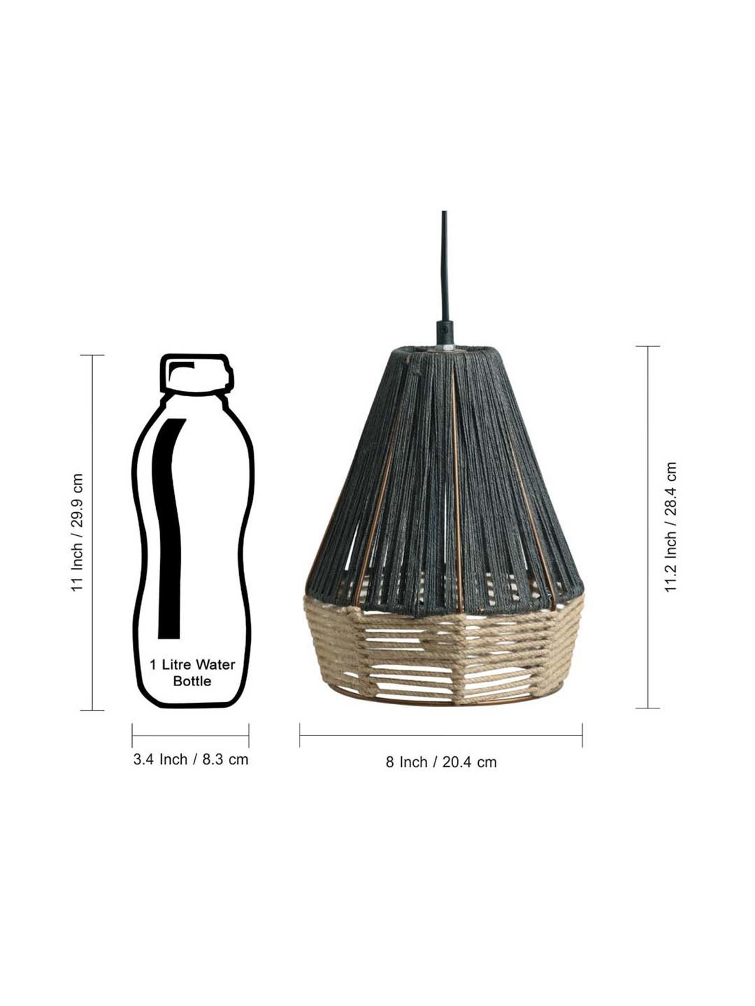 ExclusiveLane Wonders Brown Jute Handwoven Hanging Pendant Lamp