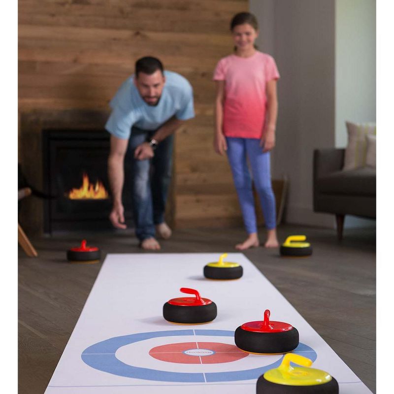 HearthSong Curling Zone Indoor Family Game with Six Battery-Operated Hovering Stones and 11L x 2W Mat