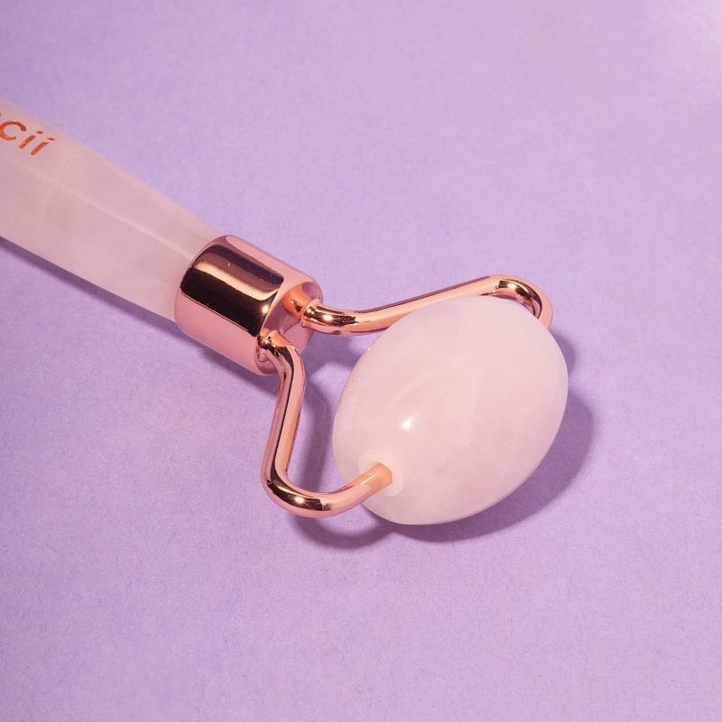 Fancii Aeva Rose Quartz Facial Massage Roller - 1ct