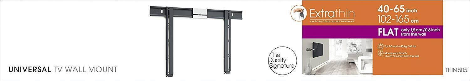Vogel's TV Wall Mount, Thin 505 Extra Thin Fixed Bracket for 40-65 inch TVs, Black