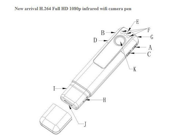 C11 WiFi Night Vision Mini P2P DVR HD 1920*1080p Covert IP Camera Pen Mini DV Body Camera Portable Camcorders In Retail Box