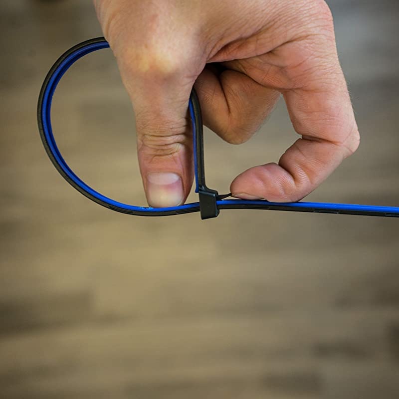 Releasable, Re-Usable, Zip Ties, Industrial Grade, Extra Grip, Rubber Lined, Durable, 12 Inches Long, (15 Blue)