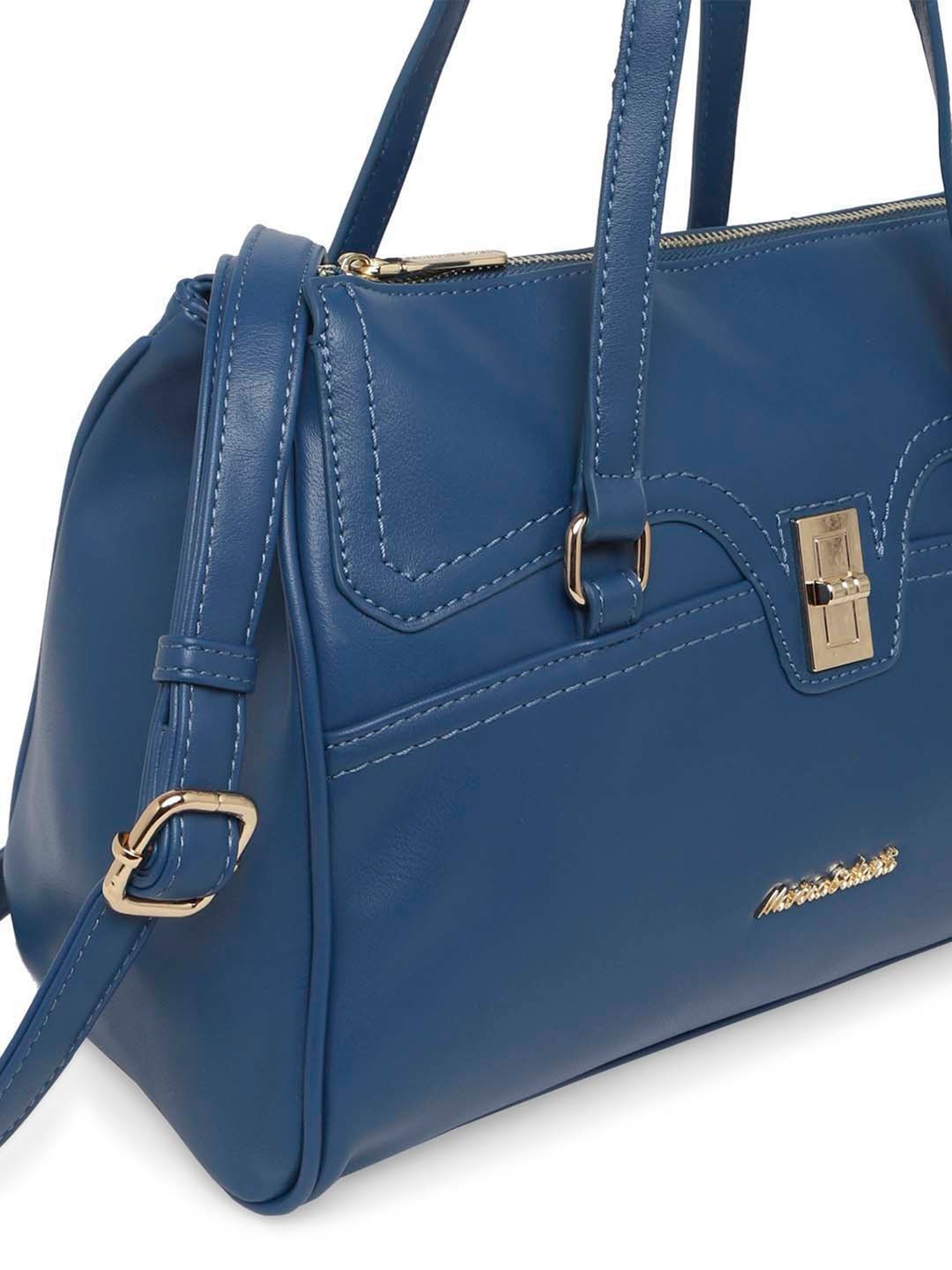 Marina Galanti Blue Solid Medium Shoulder Bag