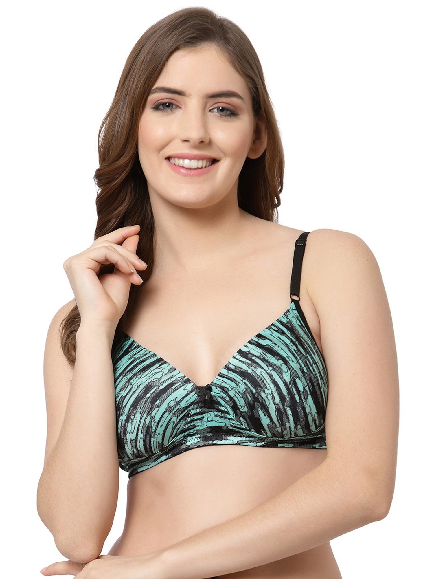 Cukoo Green & Black Full Coverage Padded Everyday Bra