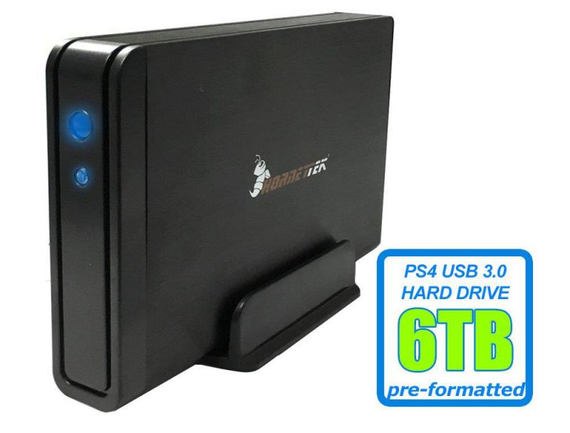 HornetTek Viper 6TB (6000GB) 7200RPM 64MB Cache USB 3.0 External PS4 Hard Drive (PS4 Pre-Formatted) - PS4, PS4 Slim & PS4 Pro