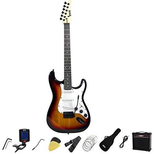 LyxPro Full Size Electric Guitar with 20w Amp, Package Includes All Accessories, Digital Tuner, Strings, Picks, Tremolo Bar, Shoulder Strap, and Case Bag Complete Beginner Starter kit Pack