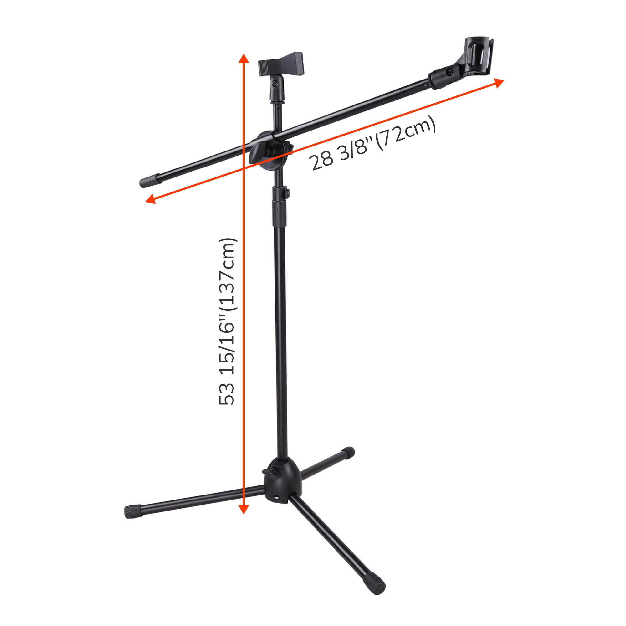12pcs Microphone 360-degree Rotating Stand 2 Mic Mount Boom Folding Type Tripod