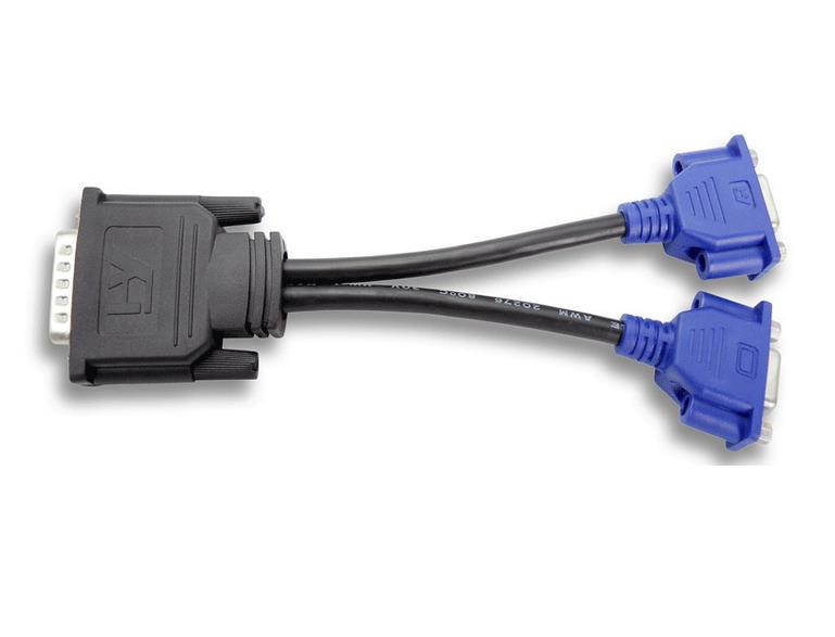 DMS-59 / LFH-60 Male to Dual VGA 15pin Female Splitter Extension Cable Blue 20cm