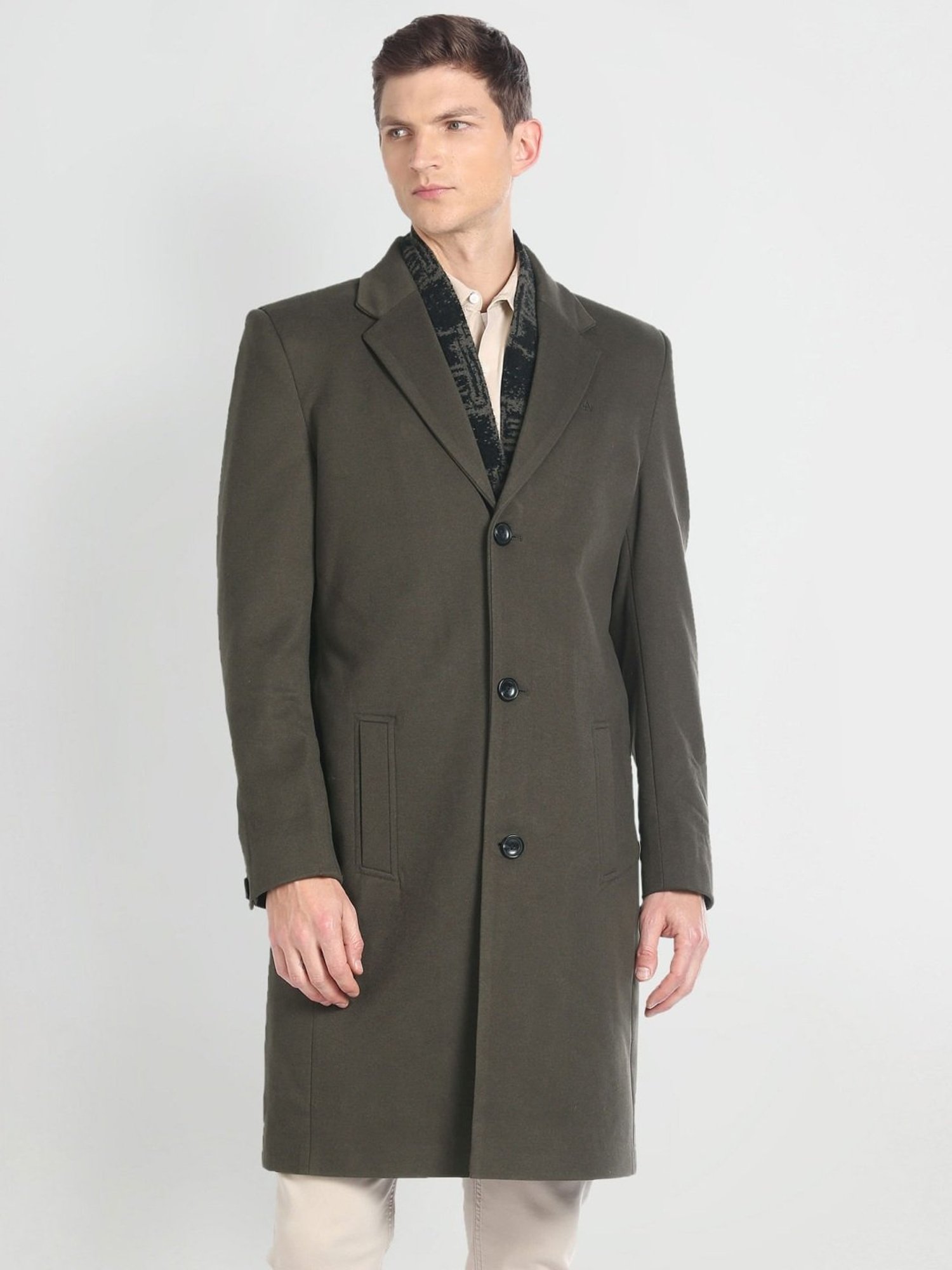 Arrow Sport Olive Regular Fit Overcoat