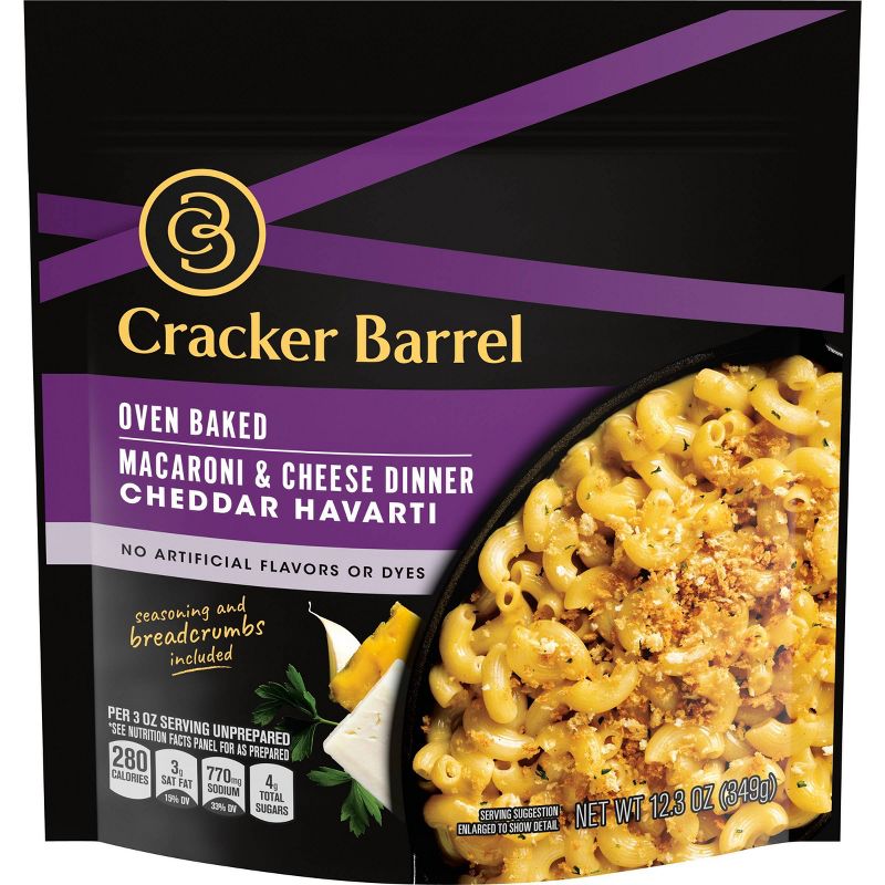Cracker Barrel Oven Baked Macaroni & Cheese Dinner Cheddar Havarti - 12.3oz