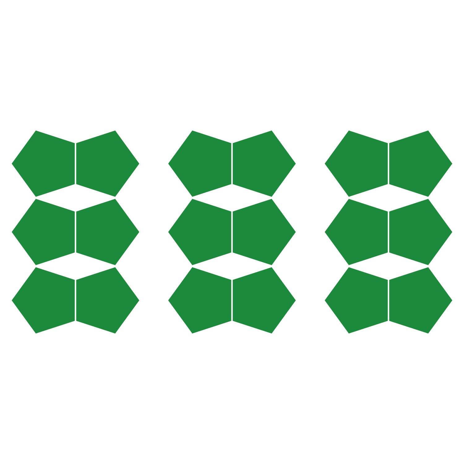 LiteMark 5.5 Inch Red Removable Pentagon Decals - Pack of 8