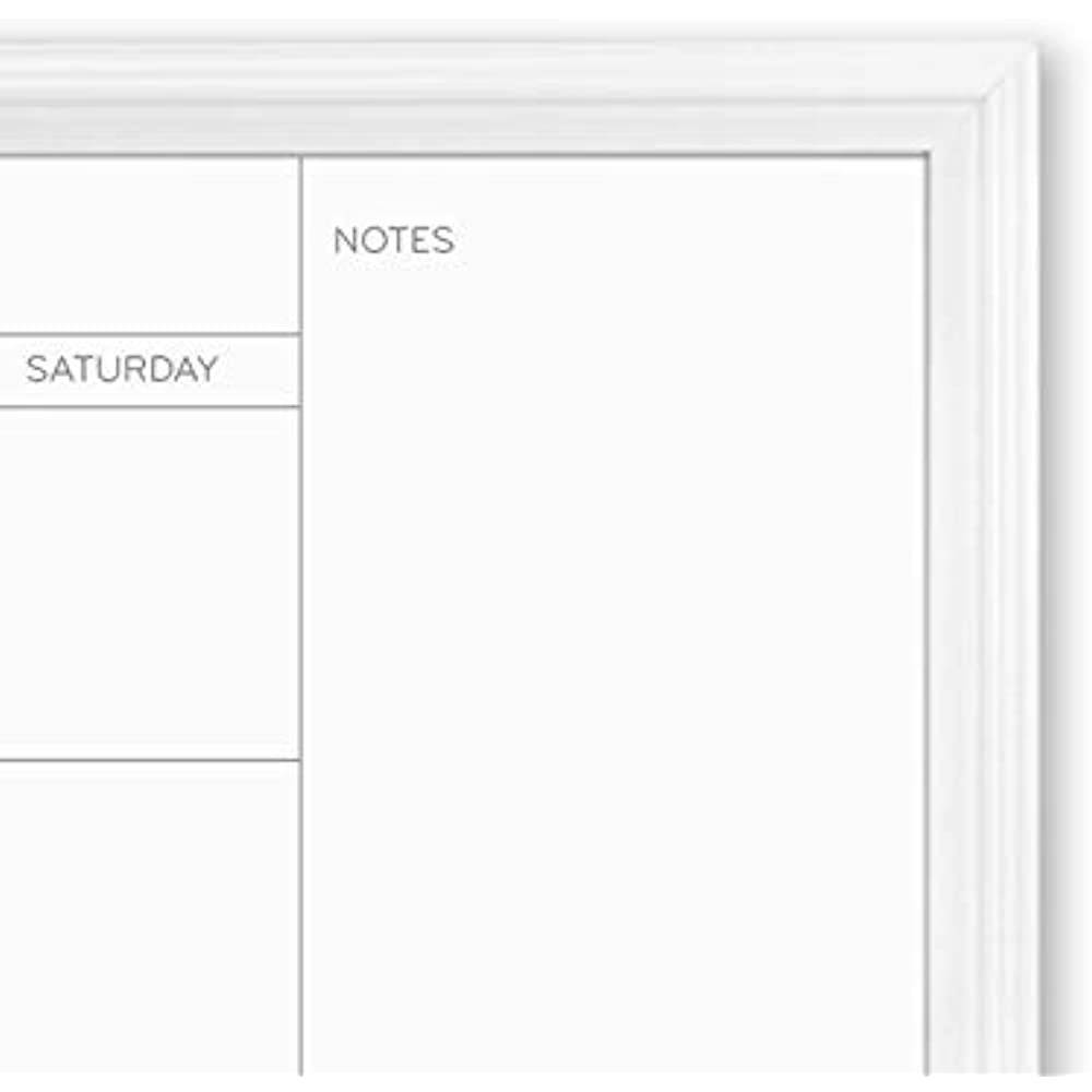 Magnetic Dry Erase Calendar with Decor Frame 30 x 20 White Surface and Frame 2075U0001