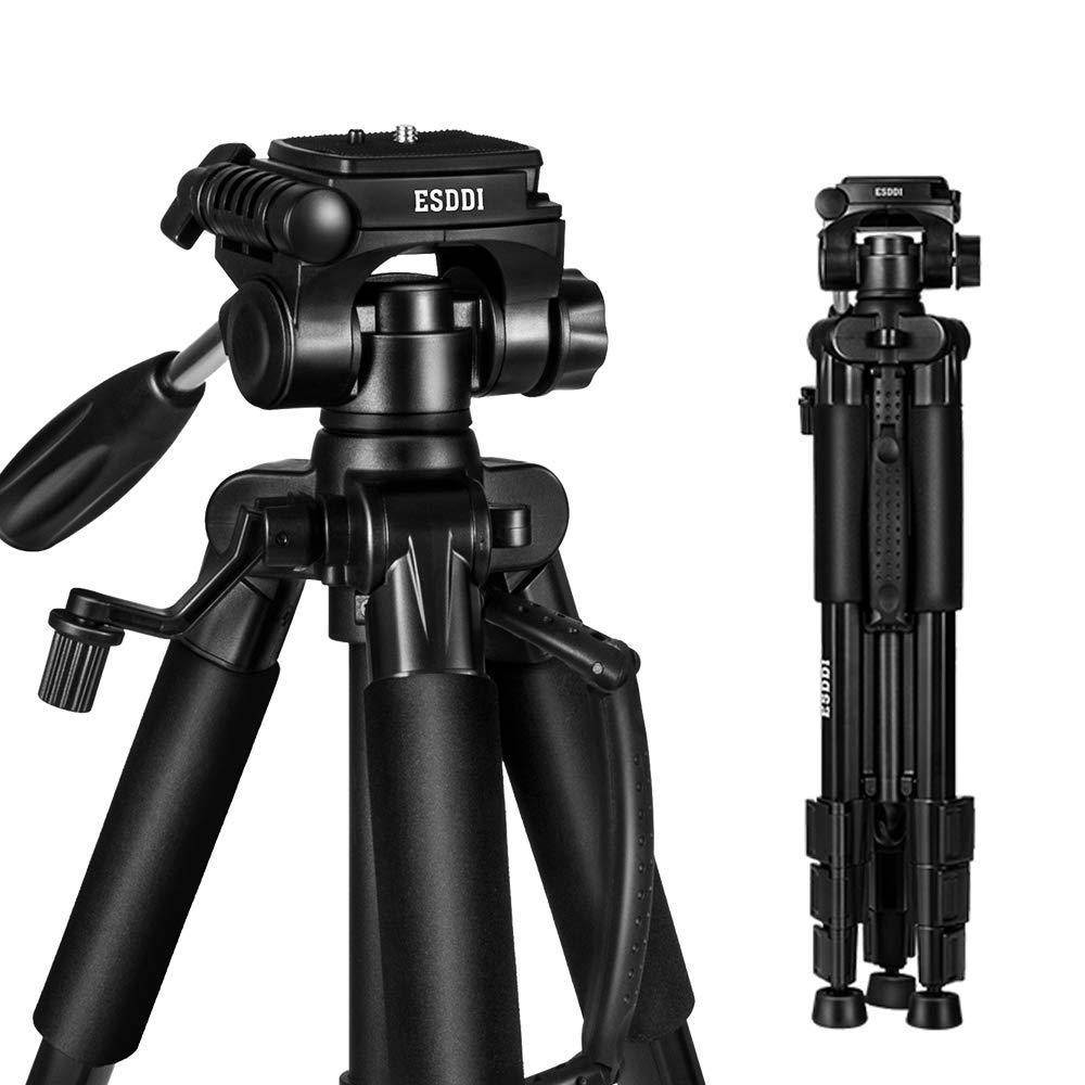 ESDDI Camera Tripod, 55'' Professional DSLR Aluminum Camera Tripod Canon, Nikon, Sony, Samsung, Olympus, Panasonic & Pentax + eCost Microfiber