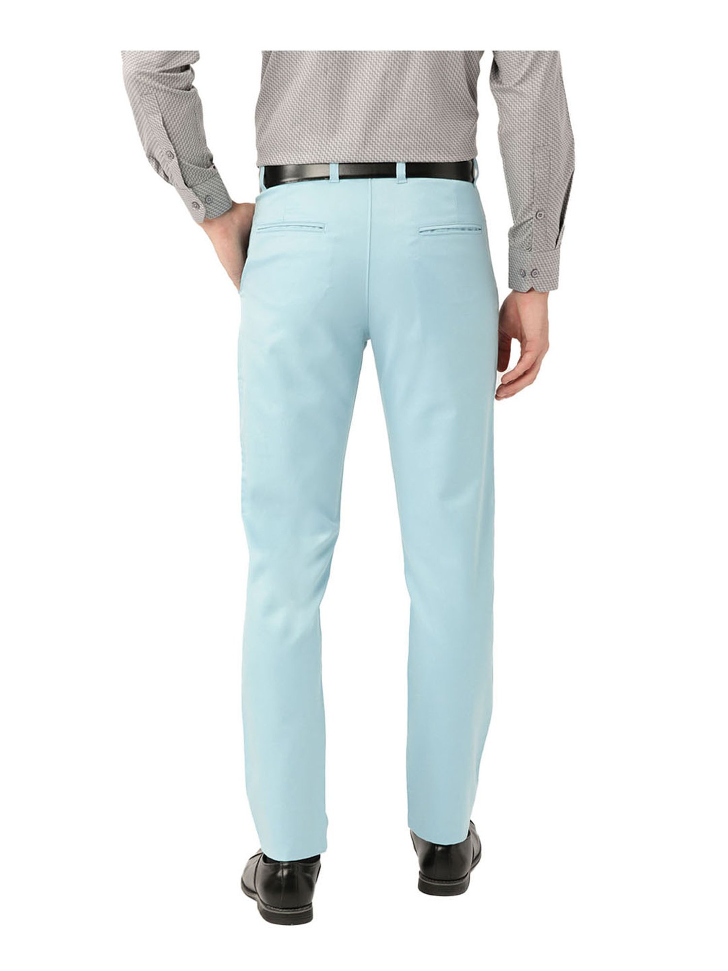 Sojanya Sky Blue Regular Slim Fit Trousers