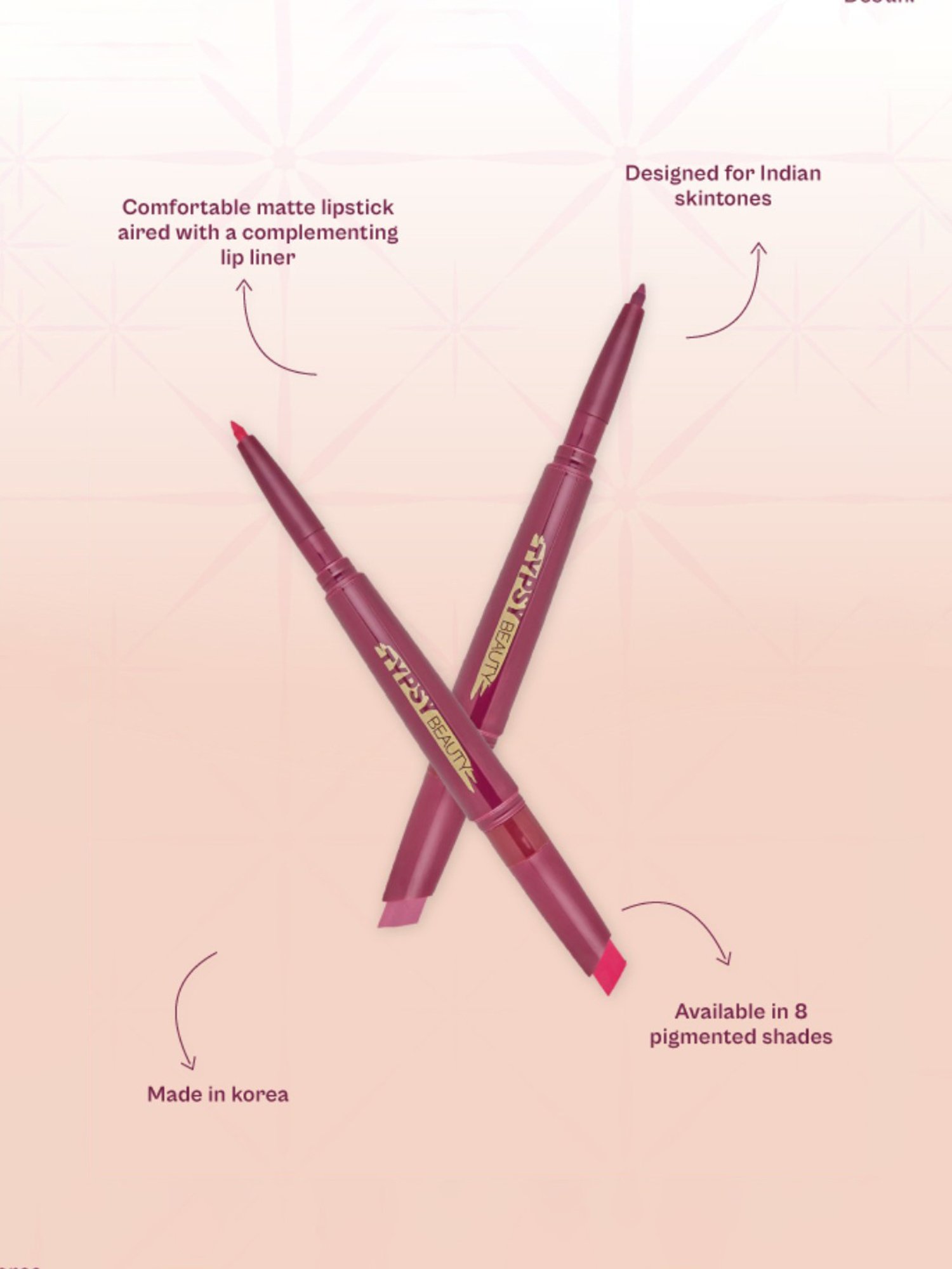 Typsy Beauty Twist & Pout Lipstick & Lip Liner Lips Don't Lie 01 - 0.91 gm