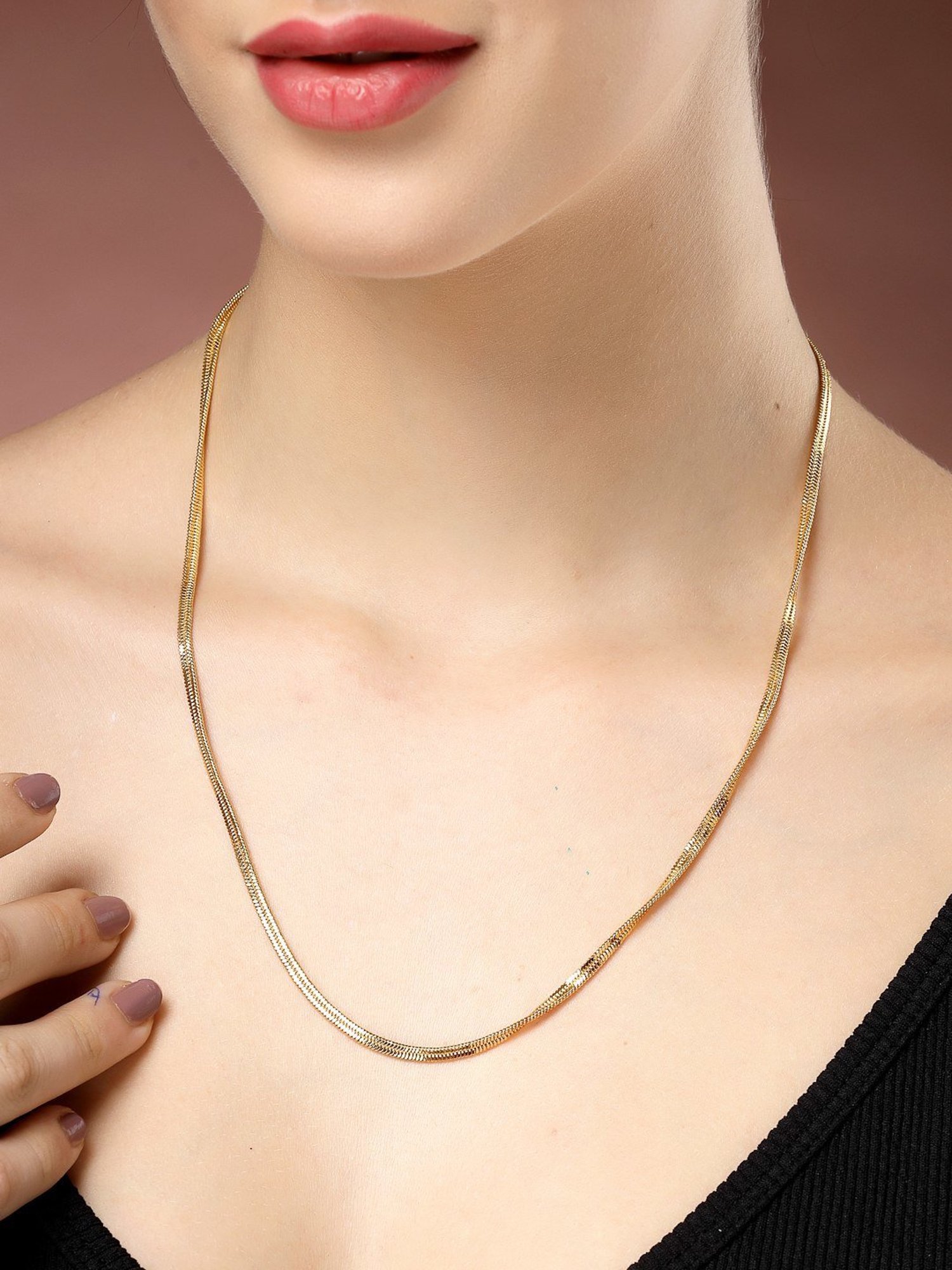 NVR Women's Gold-Plated Minimal Chain