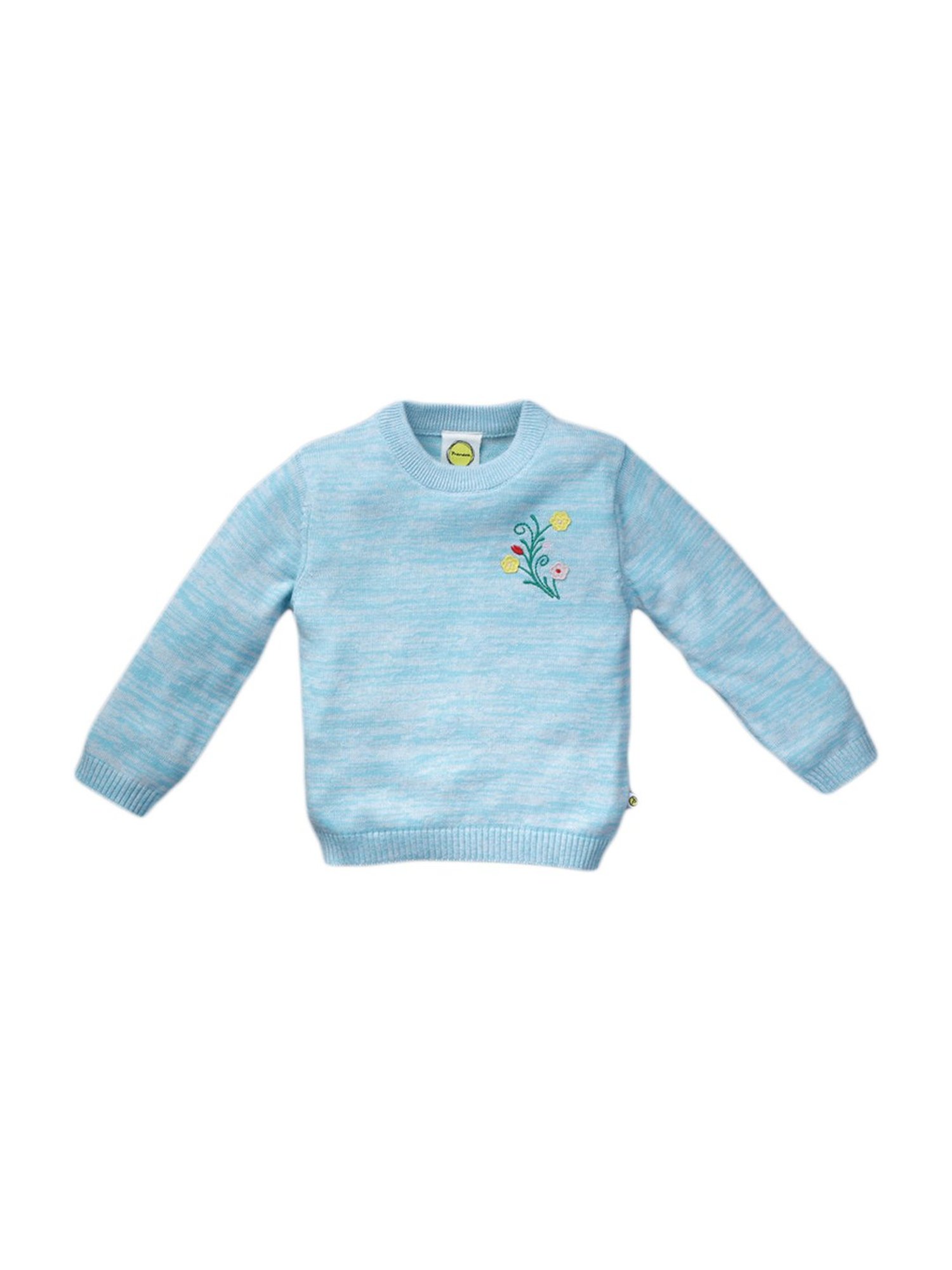 Pranava Kids Bright Sky Cotton Patch Work Sweater