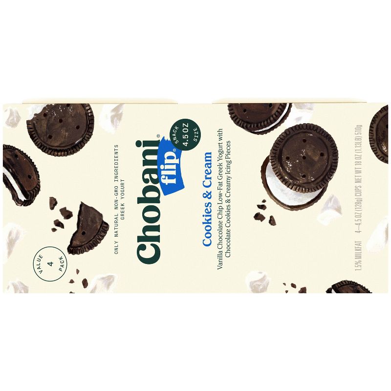 Chobani Flip Cookies & Cream Greek Yogurt - 4ct/4.5oz Cups