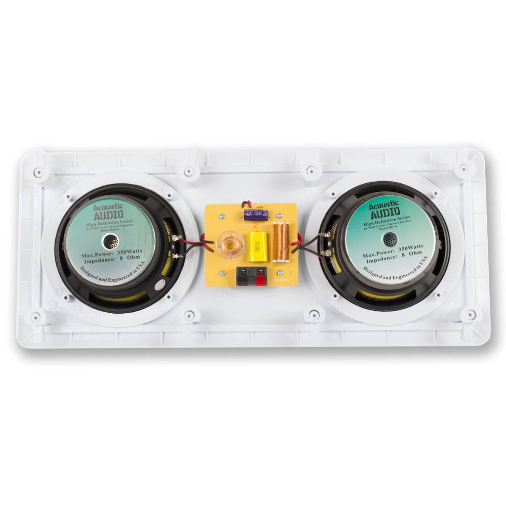 Acoustic Audio HD6c In-Wall Dual 6.5" Speakers Home Theater Surround Sound 8 Speaker Set