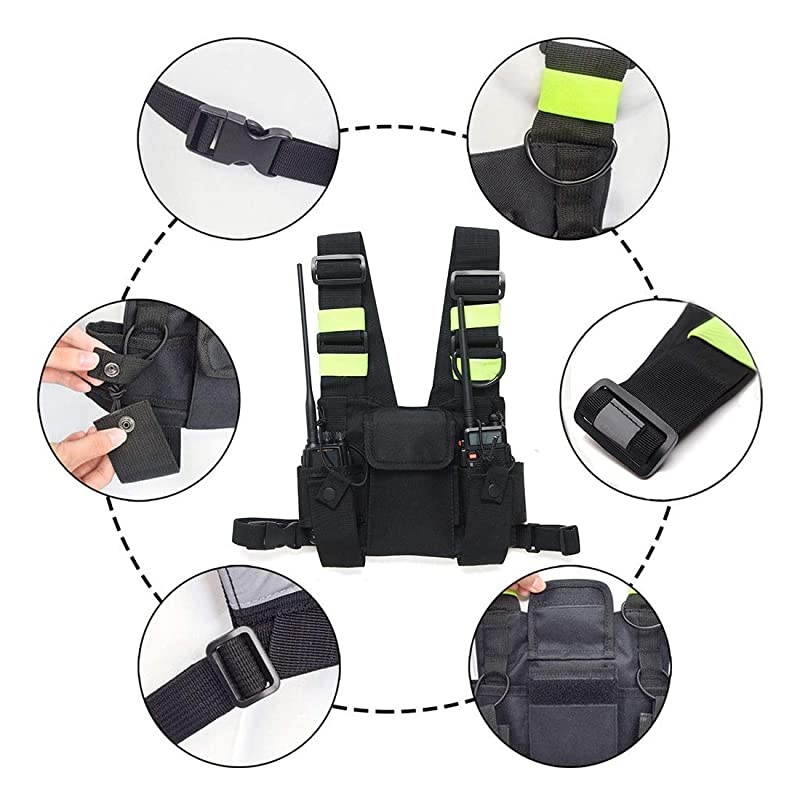 Radio Chest Harness Chest Front Pack Pouch Holster Vest Rig for Two Way Radio Walkie Talkie(Rescue Essentials)