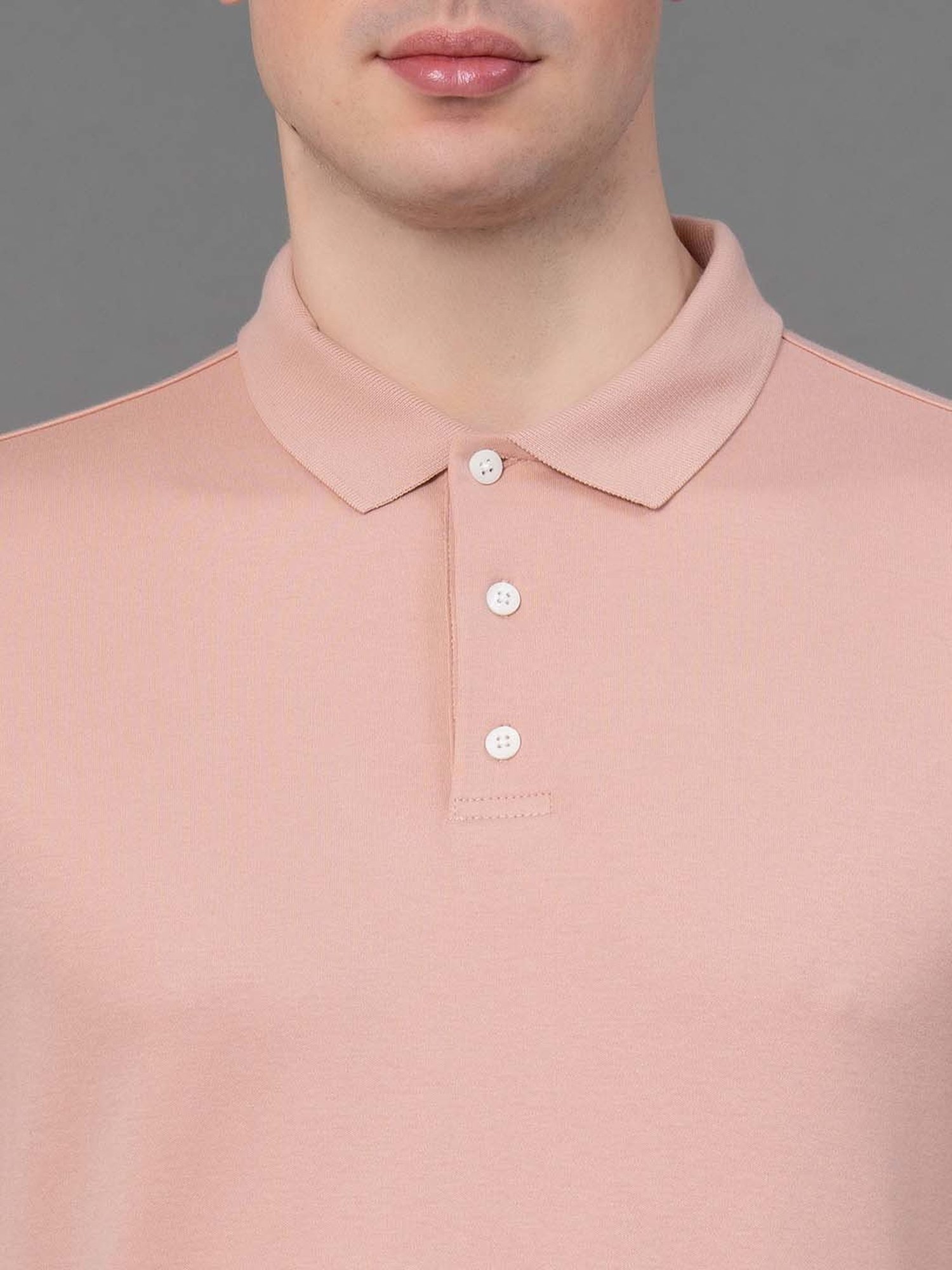 Red Tape Pale Pink Regular Fit Cotton Polo T-Shirt