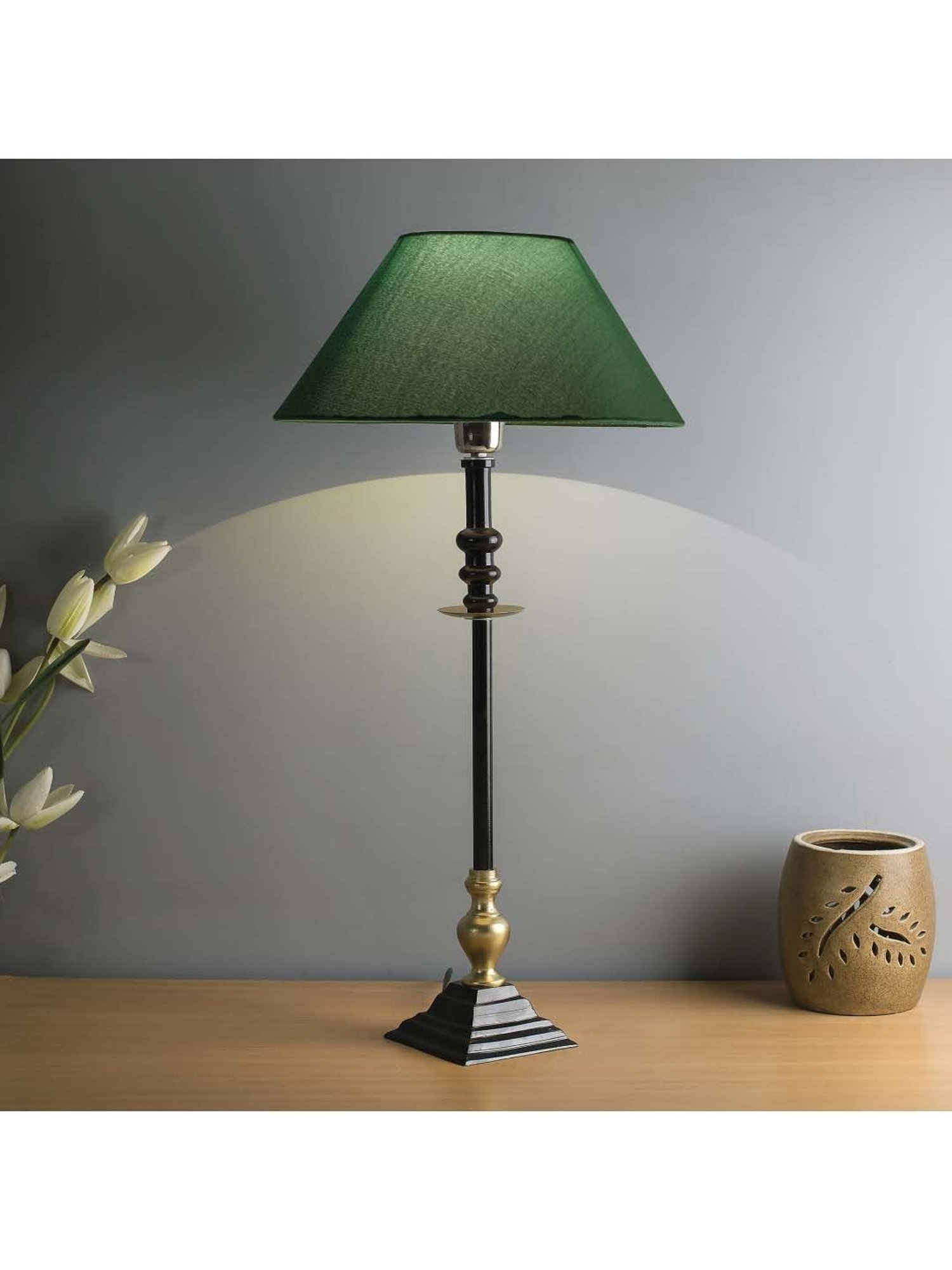 Possini Euro Design Modern Buffet Table Lamp Brushed Steel Tall Gourd White Drum Shade for Dining Room Bedroom Bedside