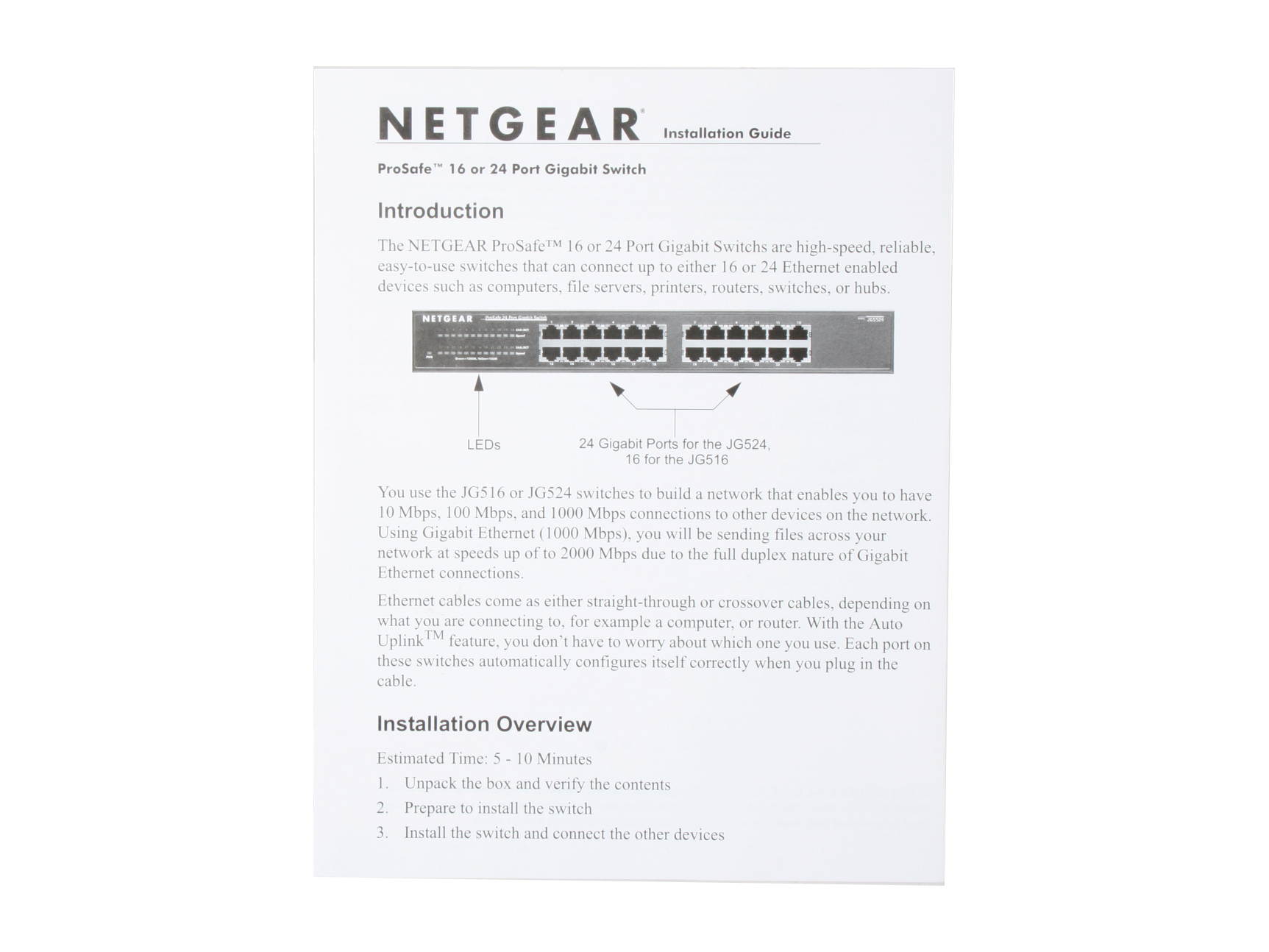 NETGEAR 24-Port Gigabit Ethernet Unmanaged Switch (JGS524)