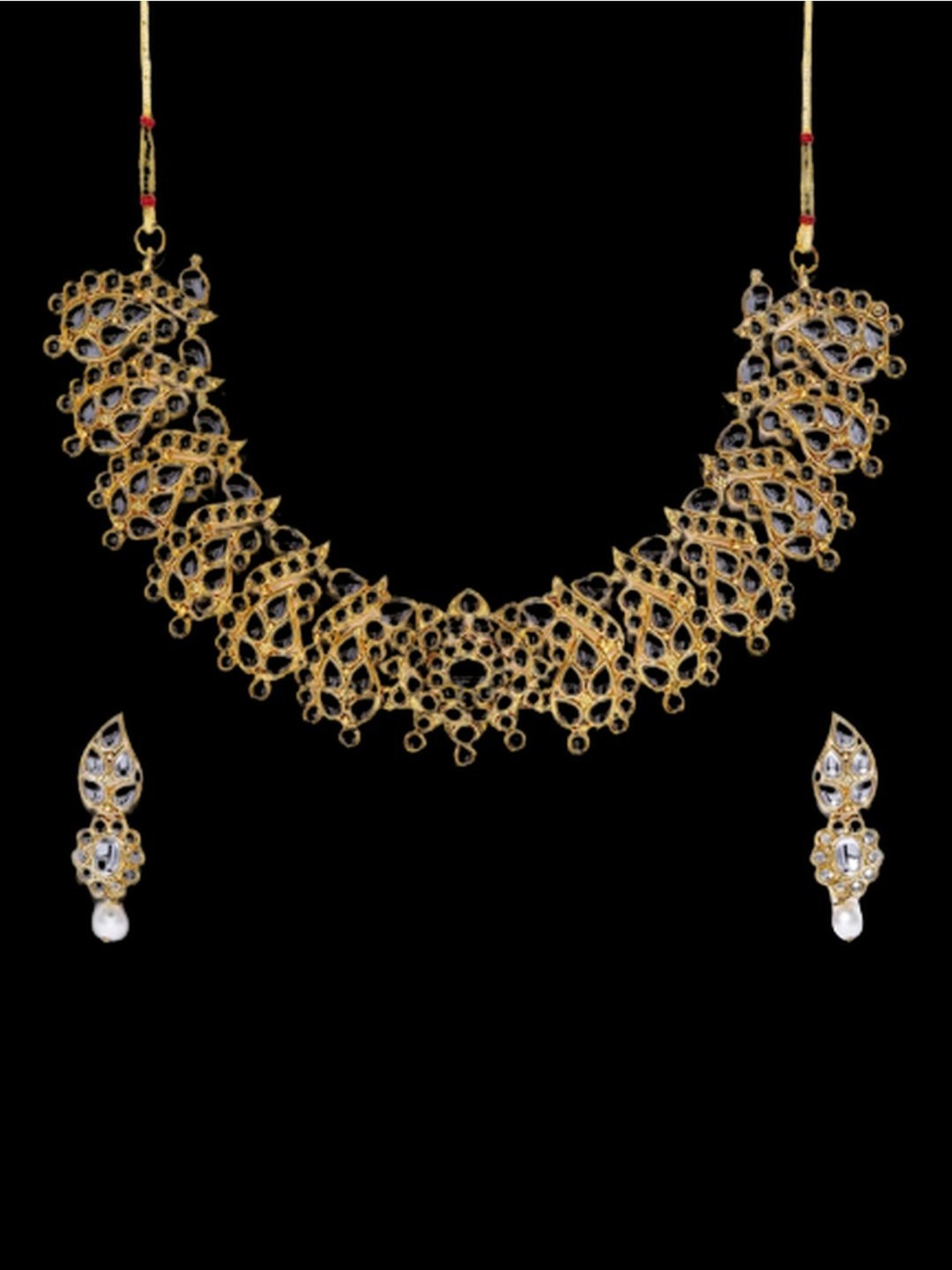 Aatmana Golden Necklace & Earring Set for Women