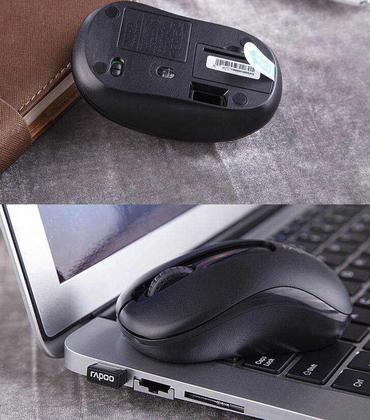 Rapoo M217 White Ergonomic Design Silent Wireless Mouse for Home and Office, Plug, and Use, High Compatibility, Support PC and Laptop, Game-based Chip, Shipped With Big Mouse Pad