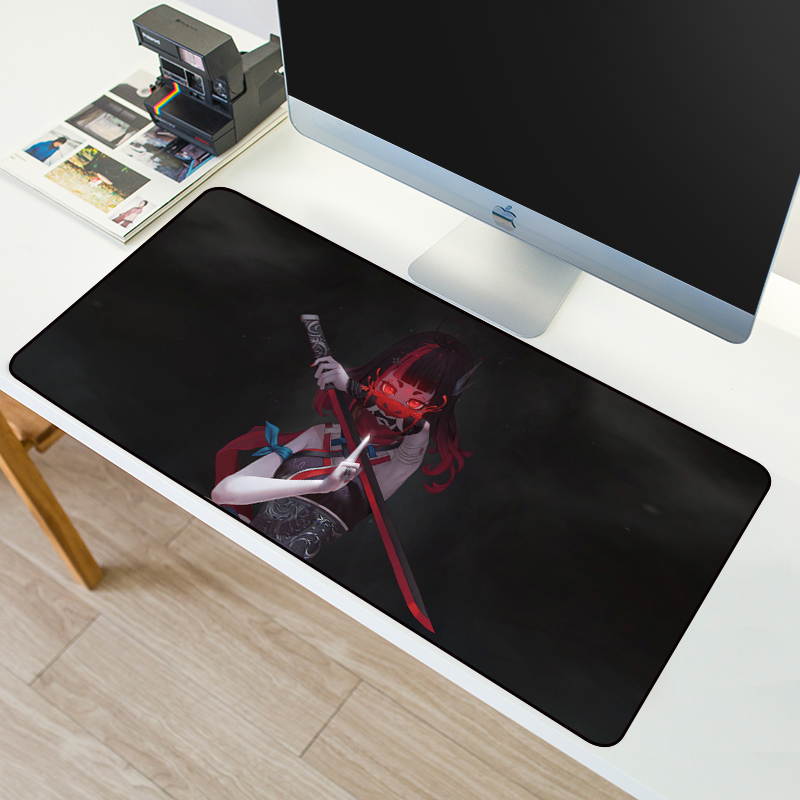Anti-slip Keyboard Desk Mat Gamer Play Mat Anime Gaming Mouse Pad Locking Edge Natural Rubber Speed Mousepad