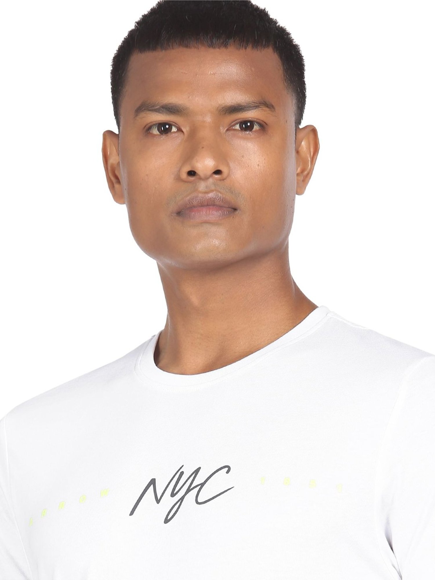 Arrow Newyork White Cotton Regular Fit T-Shirt