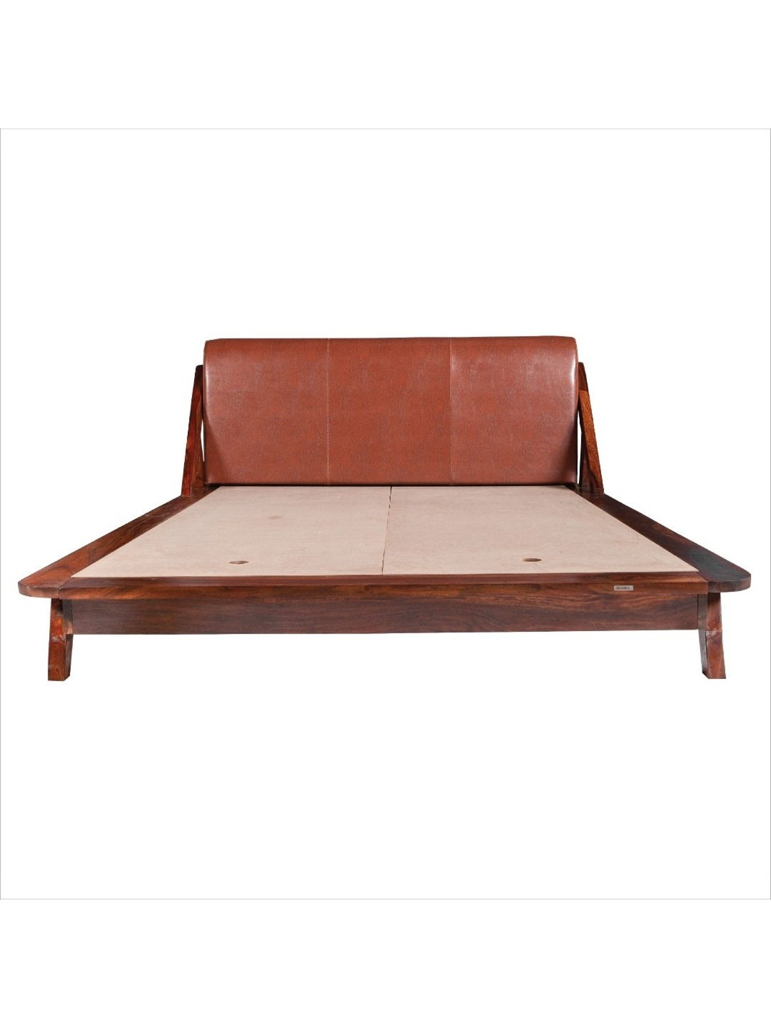 Duroflex Plush Brown Sheesham Wood King Bed in Honey Finish