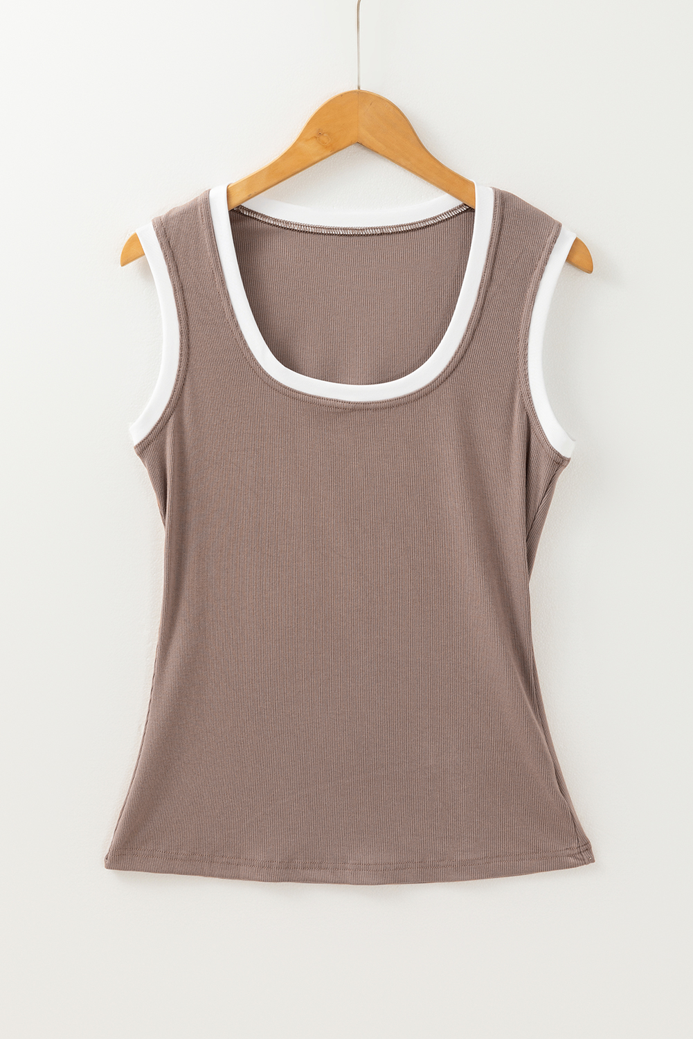 Pink Casual Solid Color Crew Neck Tank Top