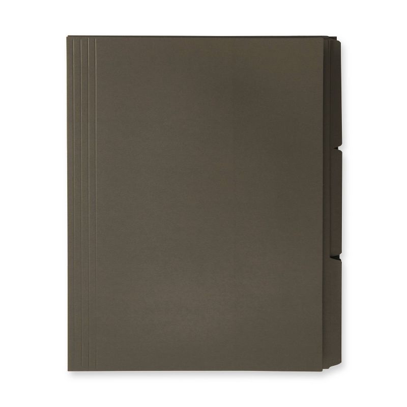 6ct File Folders with Label Set Letter Size Charcoal - Good Office Day