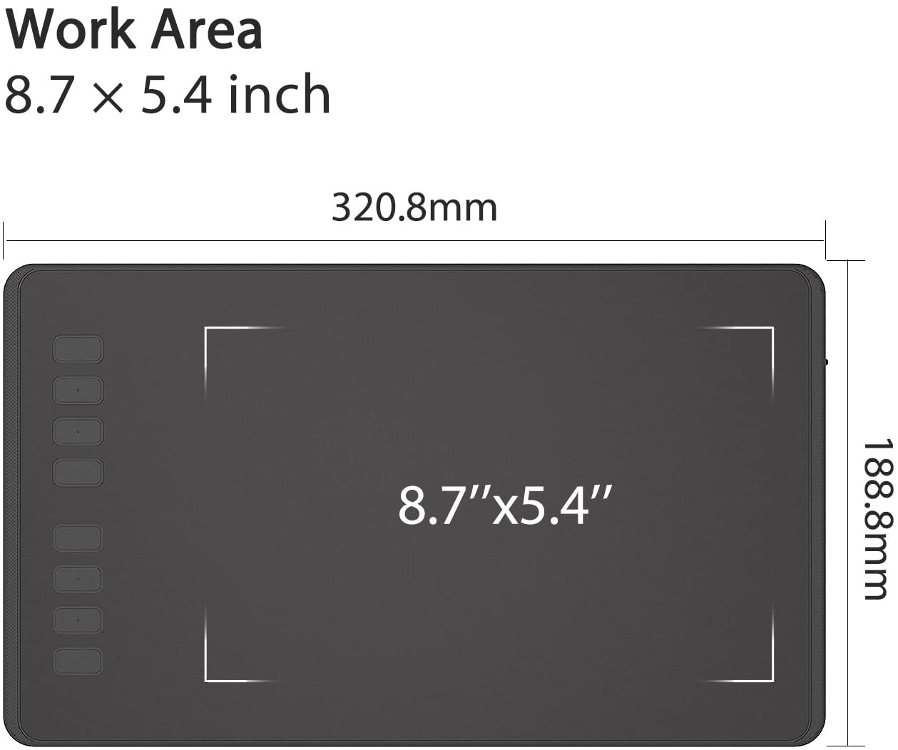 HUION Inspiroy H950P Drawing Tablets Digital Drawing Pad Computer Graphic Tablet, Tilt Feature Battery-Free Pen 8192 Pressure Sensitivity and 8 User-Defined Shortcuts