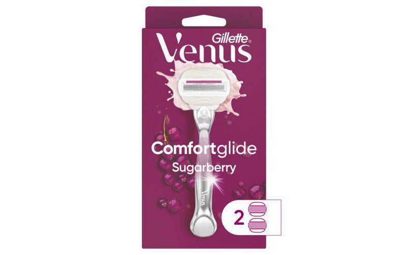Venus ComfortGlide with Olay Women's Razor + 2 Razor Blade Refills Sugarberry