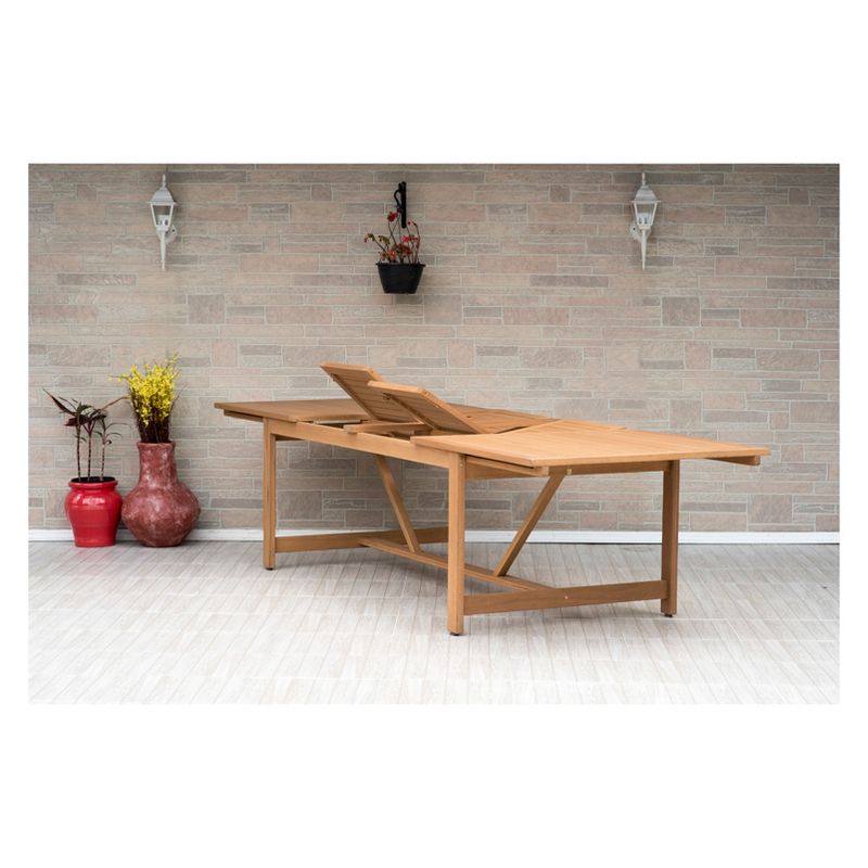 9pc Valencia Rectangular Extendable Eucalyptus/Teak Finish Patio Dining Set - Amazonia
