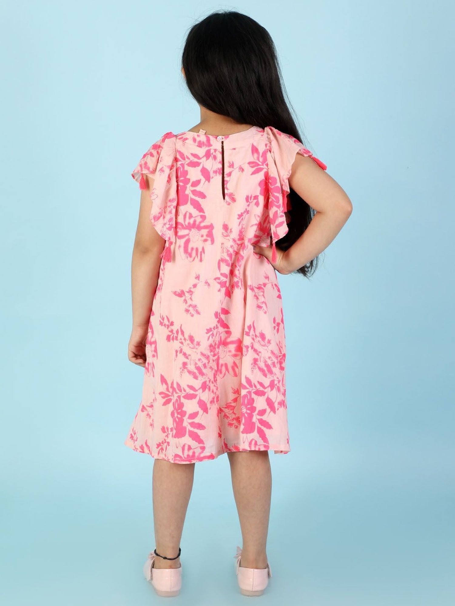 Lil Drama Kids Pink Floral Print Dress