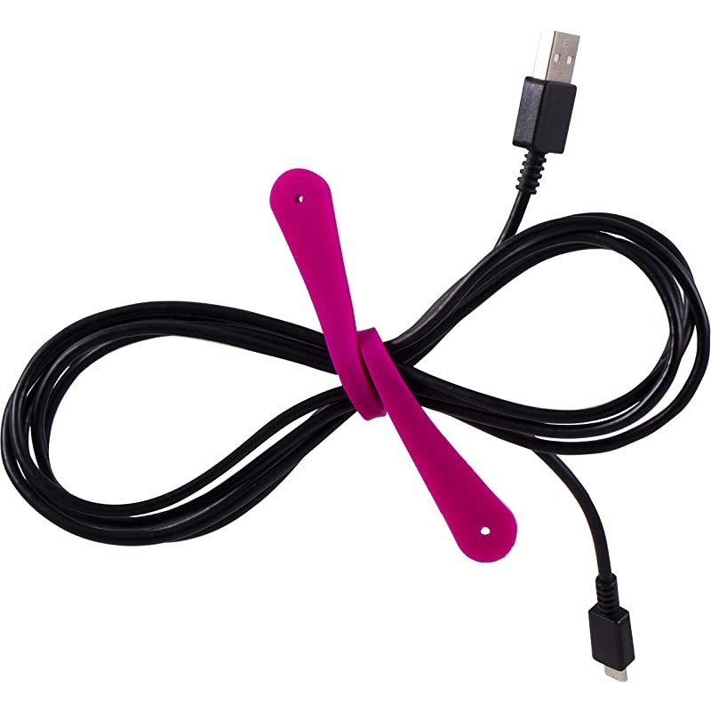 6 Inch Cable Ties 6 Pack Organize Your Cords Travel Accessories Cable Management Flexible Silicone Reusable Use for Charging Cords TV Cables Laptop Cables Assorted Colors 28417