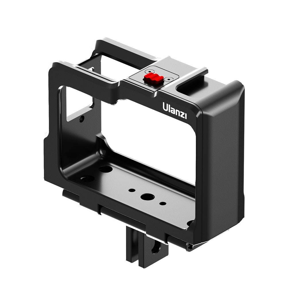 Ulanzi C-ONE R Aluminum Alloy Camera Cage Portective Case Mounting Bracket with Dual Cold Shoe Mounts 1/4 Thread Compatible with Insta360 ONE R Series Camera