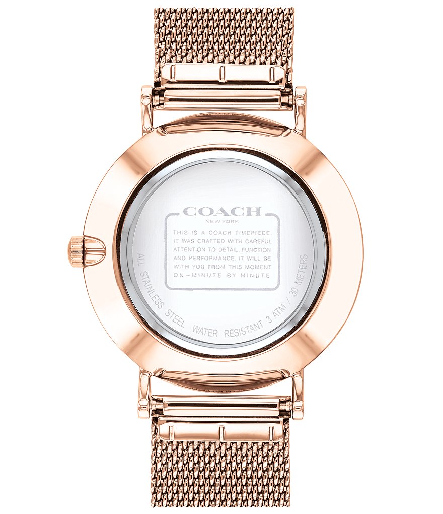 COACH Perry Rosegold Mesh Bracelet Watch